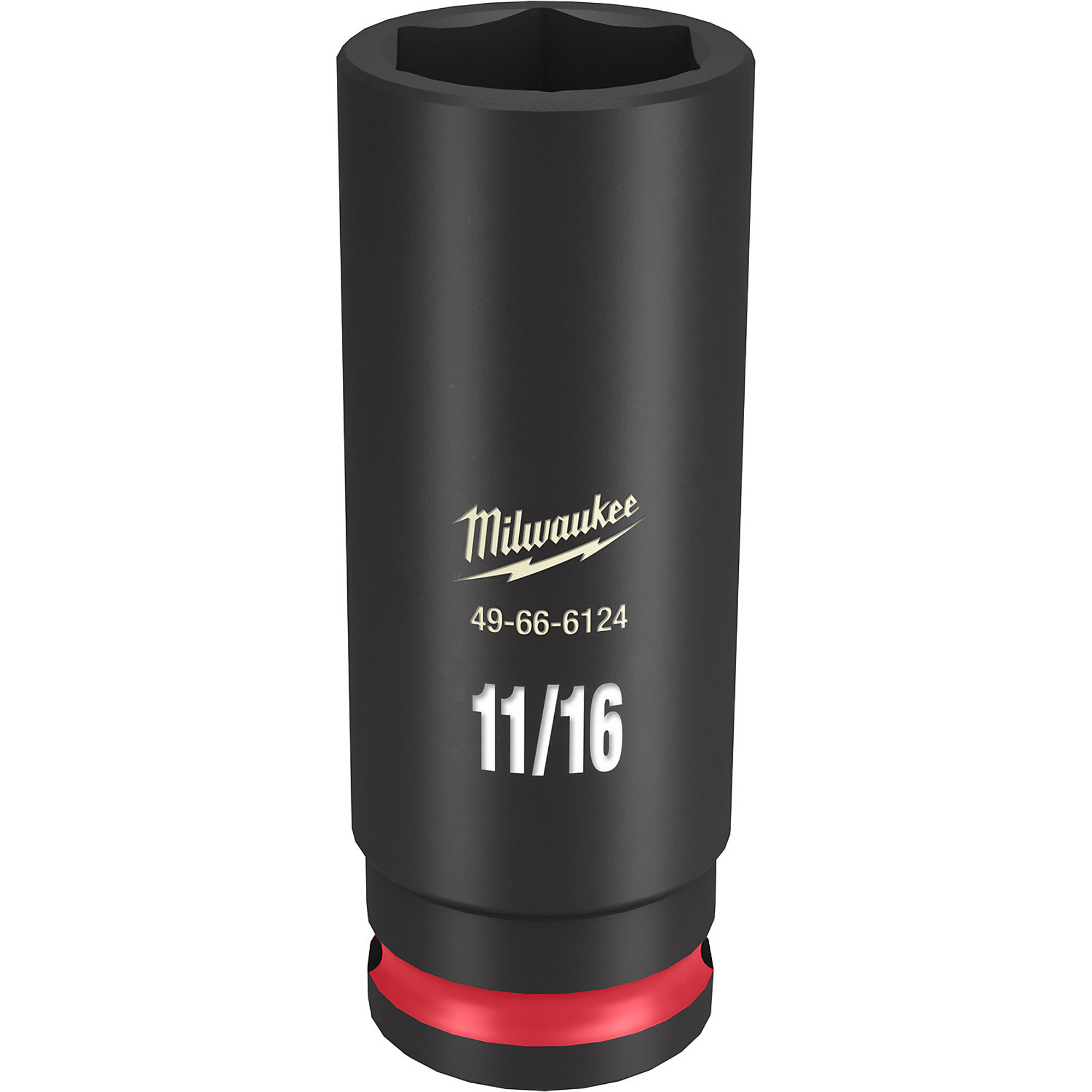 Milwaukee SHOCKWAVE™ Impact Duty™, 3/8in. Drive 11/16in. Deep 6 Point Socket, Socket Size 11/16 in, Drive Size 3/8 in, Model# 49-66-6124